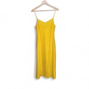 Lauren By Ralph Lauren Canary  Yellow Midi Slip Dress